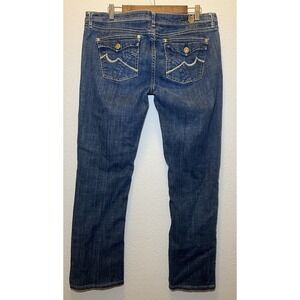 VINTAGE Pepe Jeans London PJL Women's Size‎ 34 Denim Embroidered Fleur-de-lis